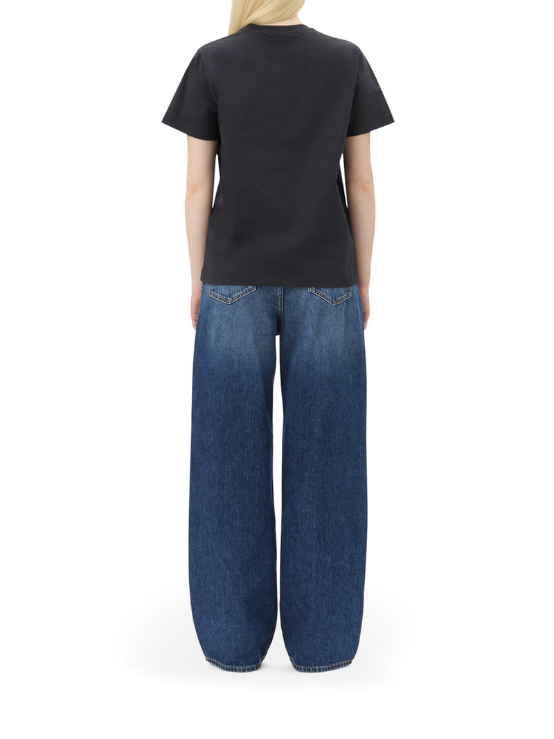 Suitnegozi T-SHIRT RELAXED CON GUFI IN JERSEY NERA Black Friday Prezzi