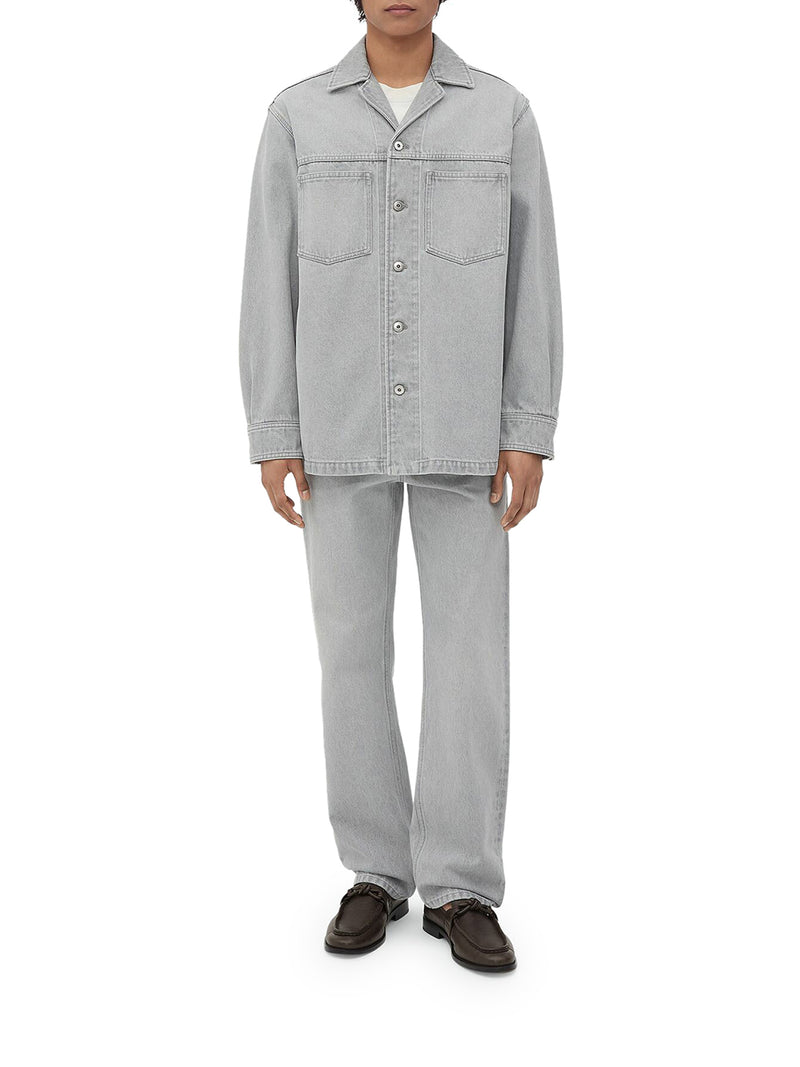 Suitnegozi Camicia in denim lavaggio Light Grey Offerte giornaliere