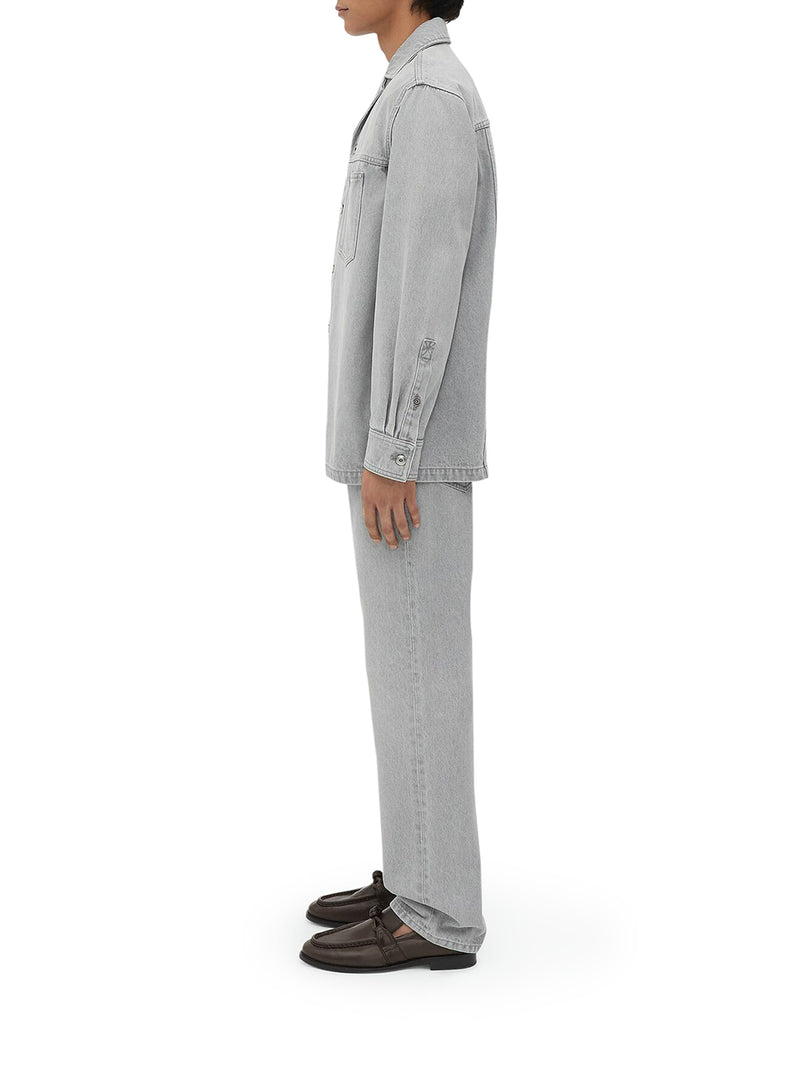Suitnegozi Camicia in denim lavaggio Light Grey Offerte giornaliere
