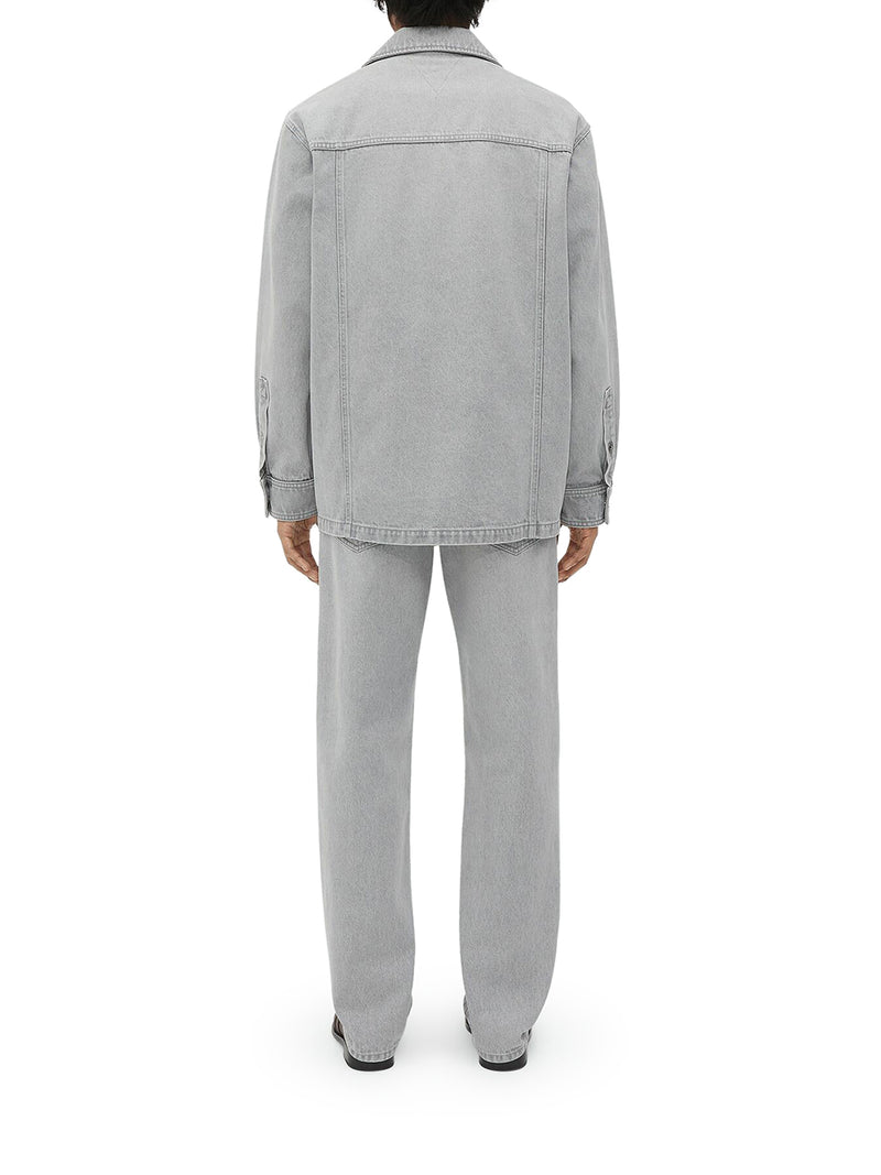Suitnegozi Camicia in denim lavaggio Light Grey Offerte giornaliere