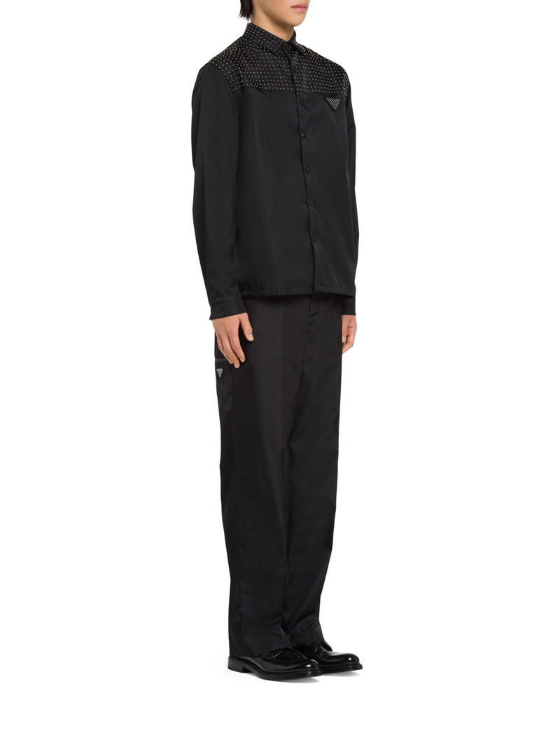 Suitnegozi Camicia in Re-Nylon con borchie Saldi Di Fabbrica