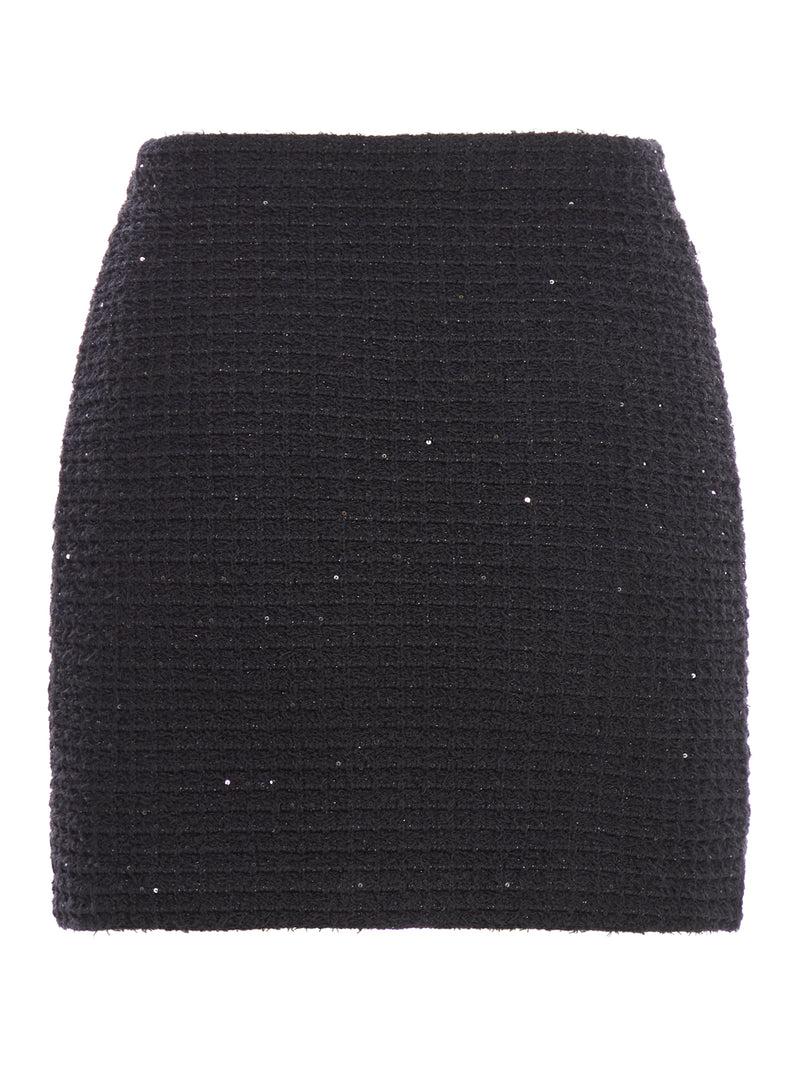 Suitnegozi Minigonna in maglia testurizzata nera Spedizione gratuita