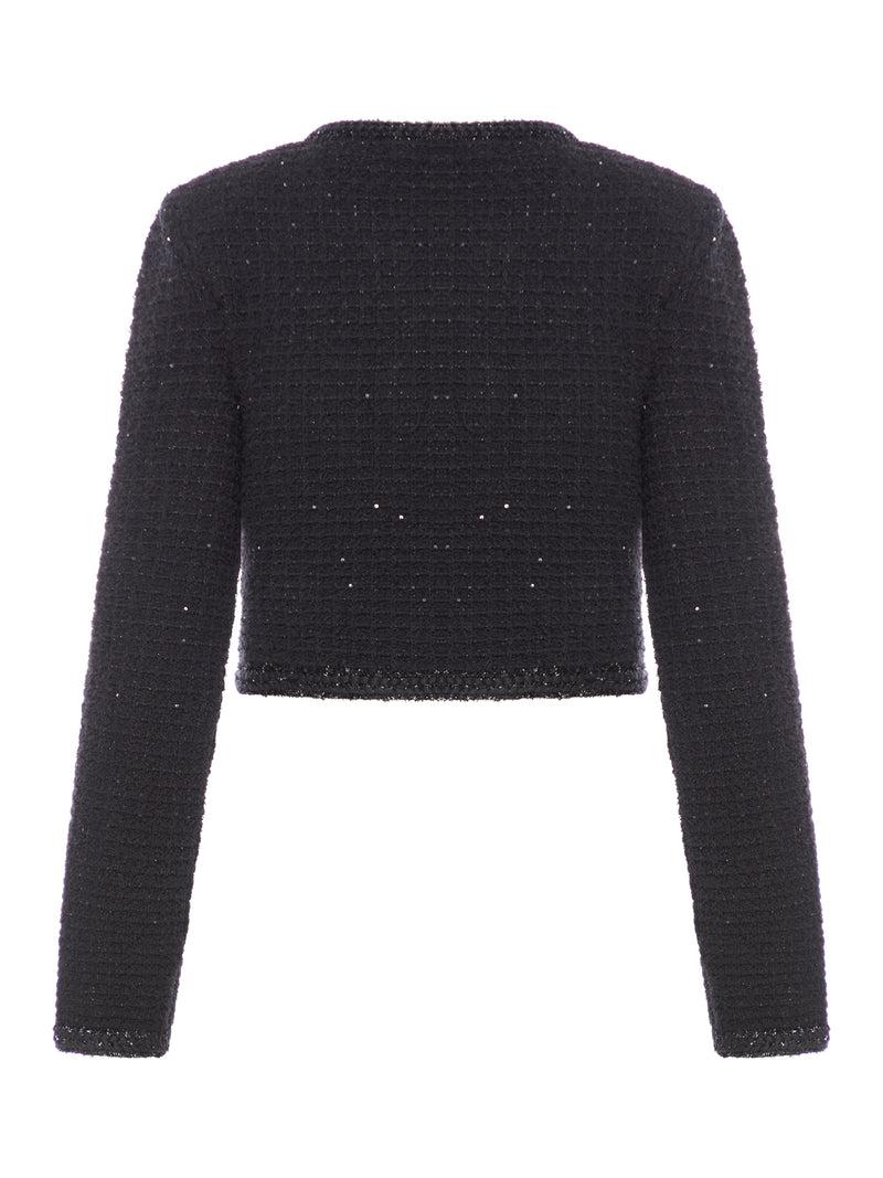 Suitnegozi Giacca in maglia nera testurizzata Negozio online di fabbrica