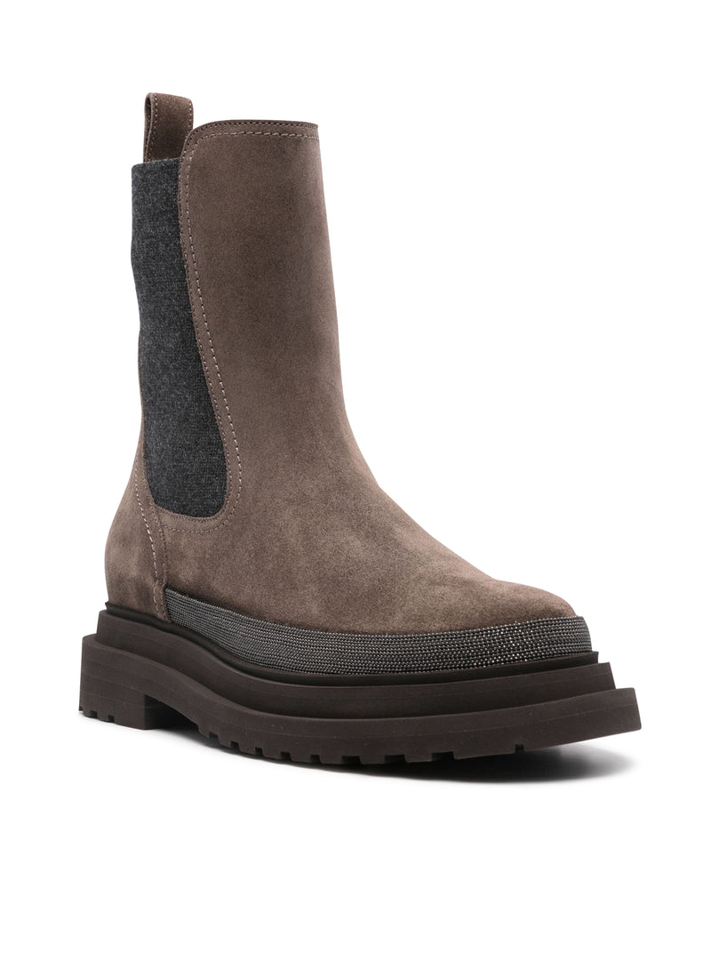 Suitnegozi Stivaletti in pelle scamosciata con catena Monili Super Saving Price