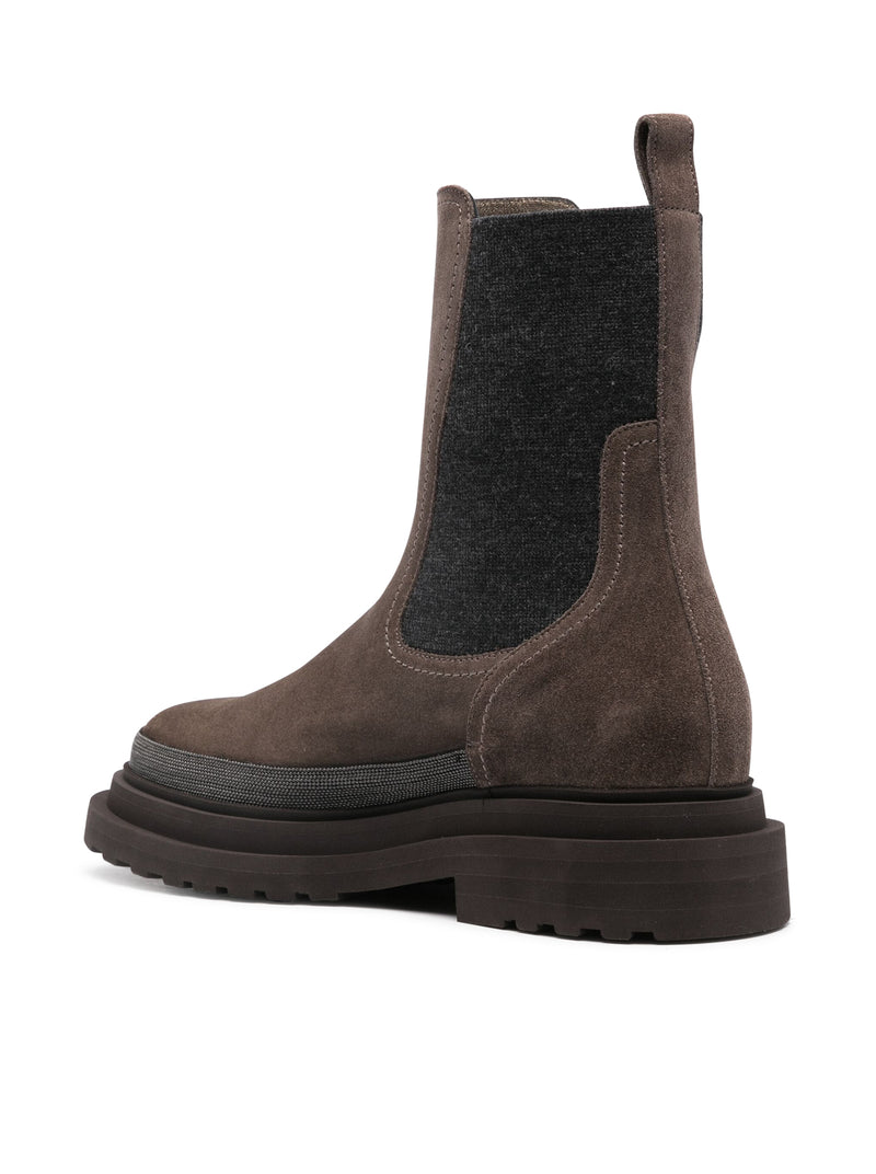 Suitnegozi Stivaletti in pelle scamosciata con catena Monili Super Saving Price