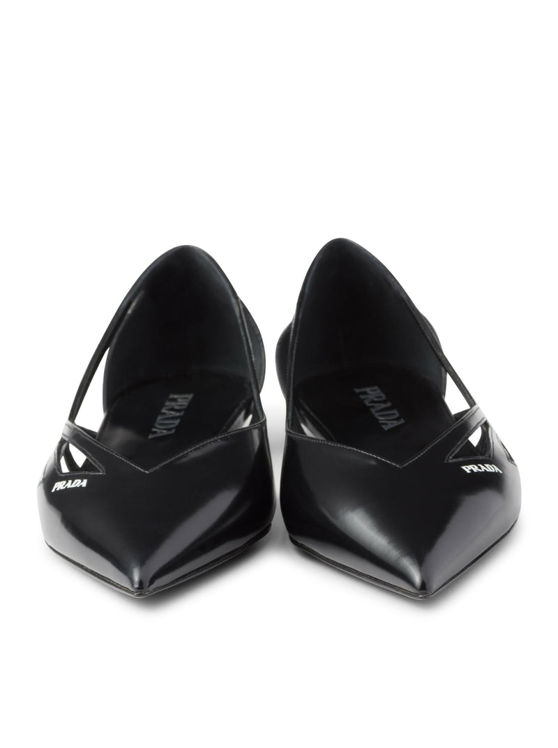 Suitnegozi Ballerine cut-out in pelle spazzolata Sconti questo mese