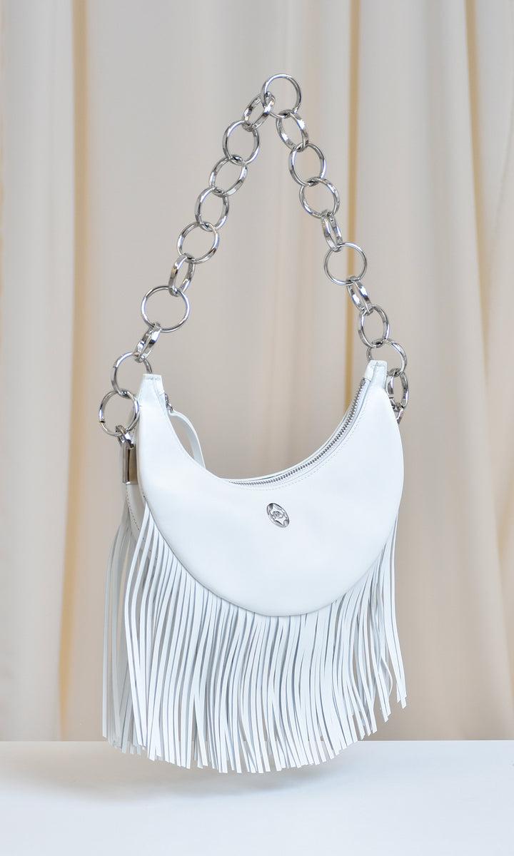 Sara Battaglia Banana Shoulder Bag Fringed Sottocosto
