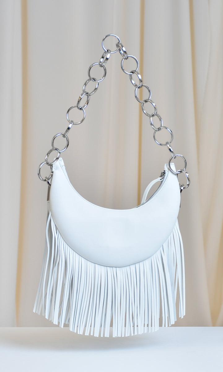 Sara Battaglia Banana Shoulder Bag Fringed Sottocosto