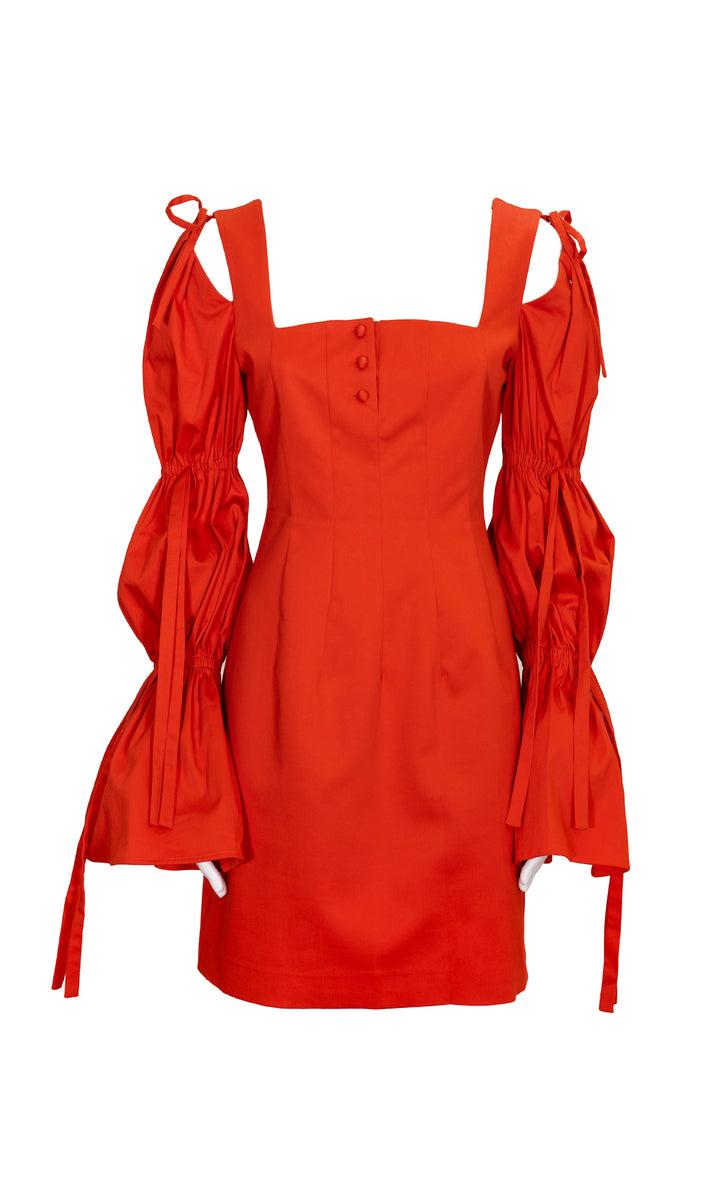 Sara Battaglia Puffed Sleeves Dress Grande vendita