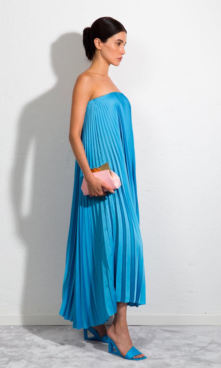 Sara Battaglia Plissé Dress Fornitura limitata