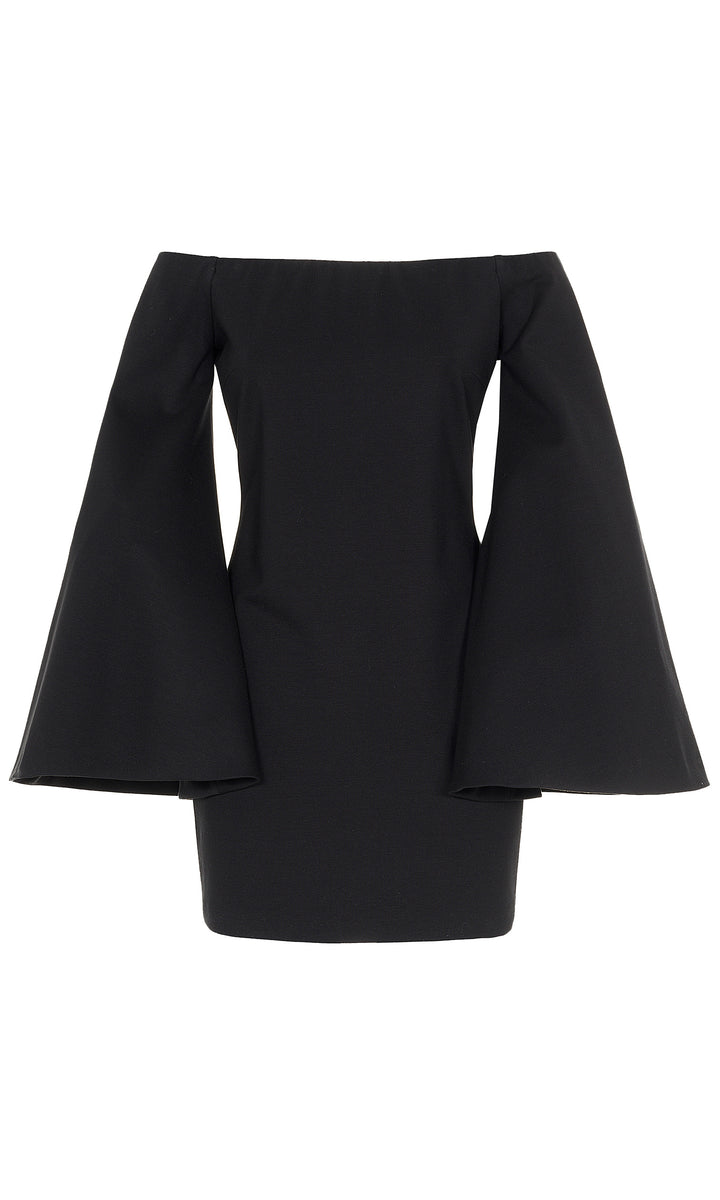 Sara Battaglia Wide sleeves jersey mini dress Ritorno libero