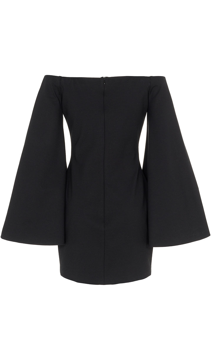 Sara Battaglia Wide sleeves jersey mini dress Ritorno libero