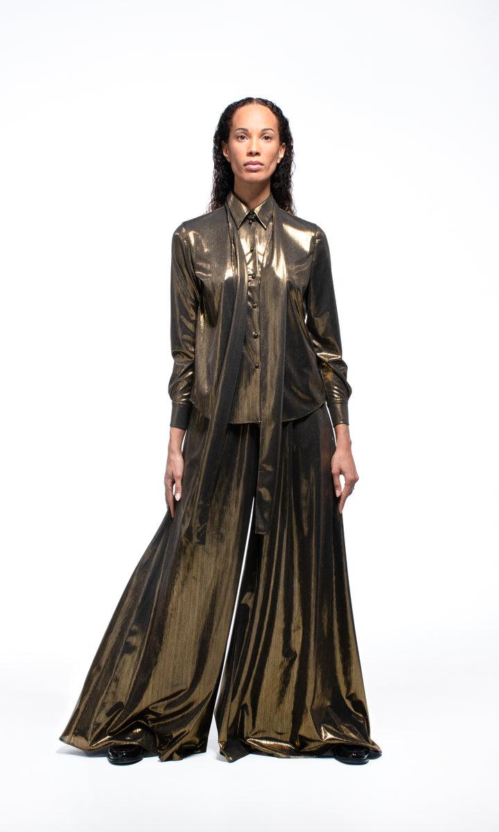 Sara Battaglia Lurex wide pants Ultimi due giorni