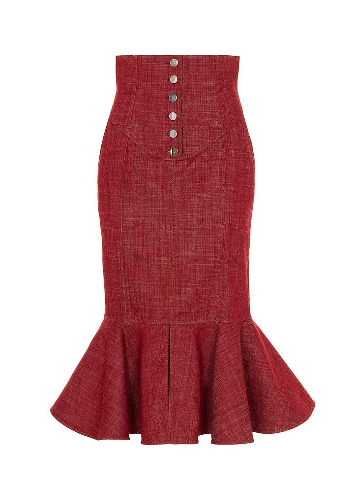 Sara Battaglia Denim longuette skirt Negozi Online