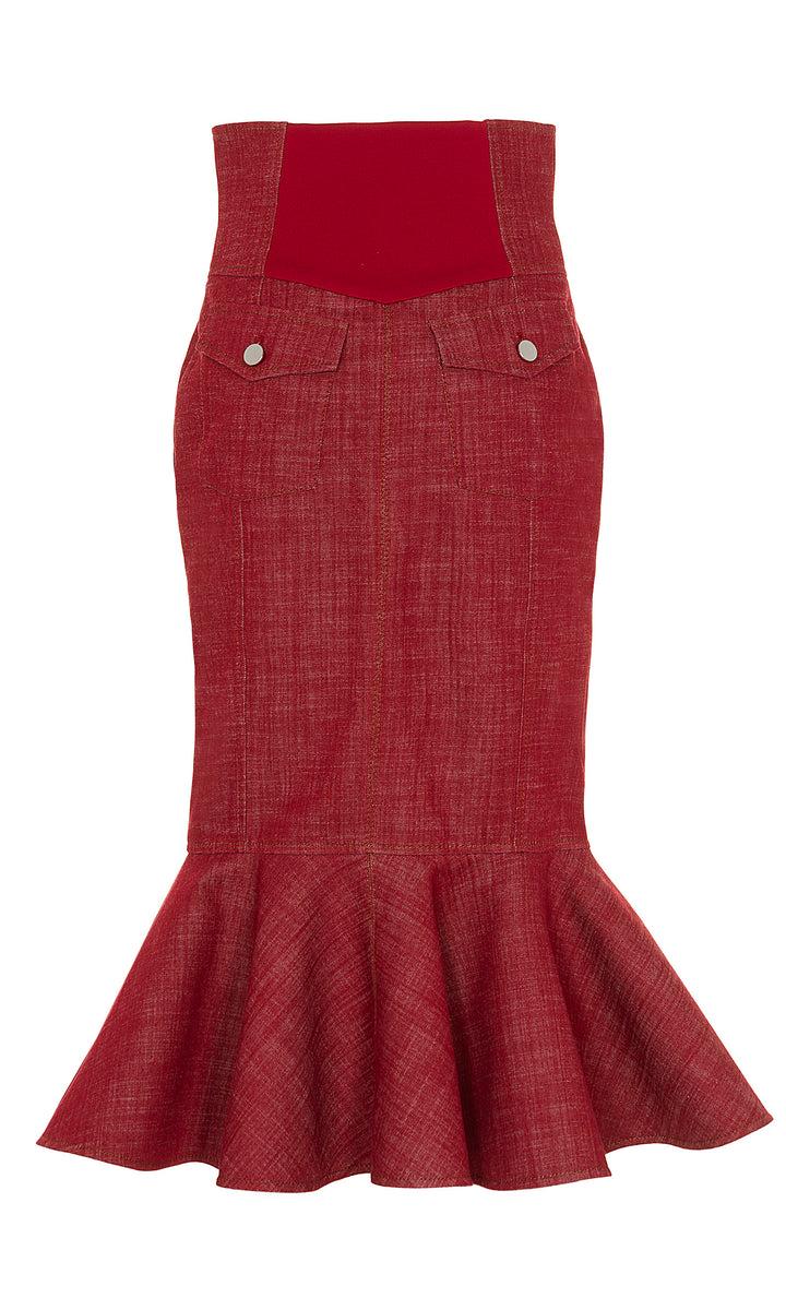 Sara Battaglia Denim longuette skirt Negozi Online