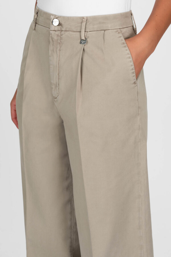 Sartoria Tramarossa PANTALONE AURELIA WIDE LEG GABARDINA DI COTONE SAND Only for today