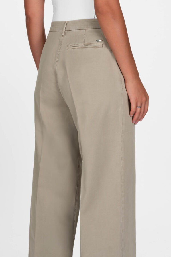 Sartoria Tramarossa PANTALONE AURELIA WIDE LEG GABARDINA DI COTONE SAND Only for today