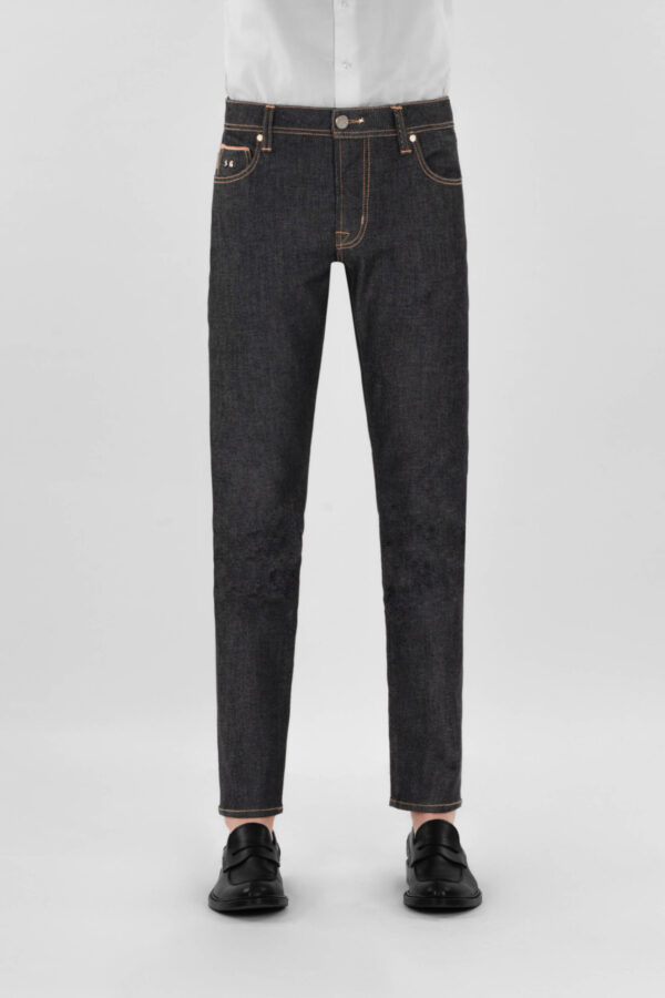 Sartoria Tramarossa JEANS LEONARDO ZIP SS SLIM IN DENIM STRETCH LIZARD MADREPERLA BLU SCURO 2025