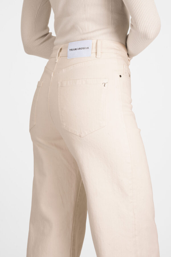 Sartoria Tramarossa PANTALONE VIOLA WIDE LEG IN BULL DI COTONE BEIGE Hotsell
