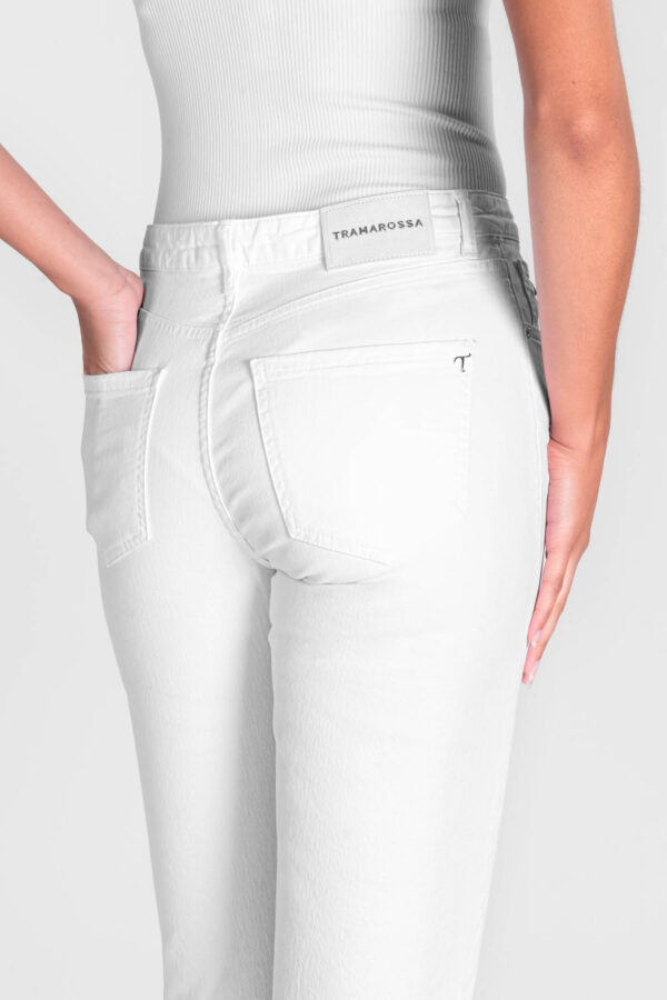 Sartoria Tramarossa PANTALONE MONICA FLARE CUT FLARE IN BULL DI COTONE BIANCO Italy