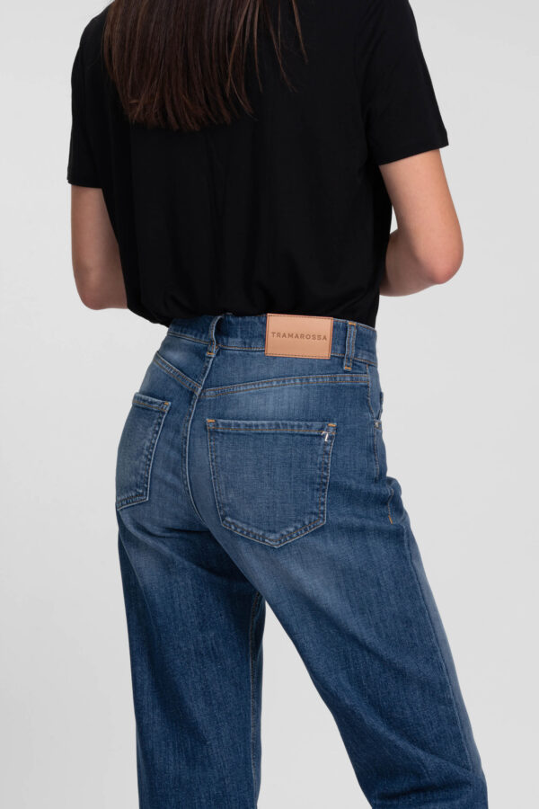 Sartoria Tramarossa JEANS MONICA STRAIGHT IN DENIM BLU MEDIO Italia