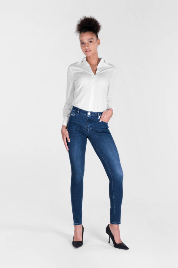 Sartoria Tramarossa JEANS BIANCA SLIM SKINNY IN DENIM STRETCH BLU MEDIO Promozione