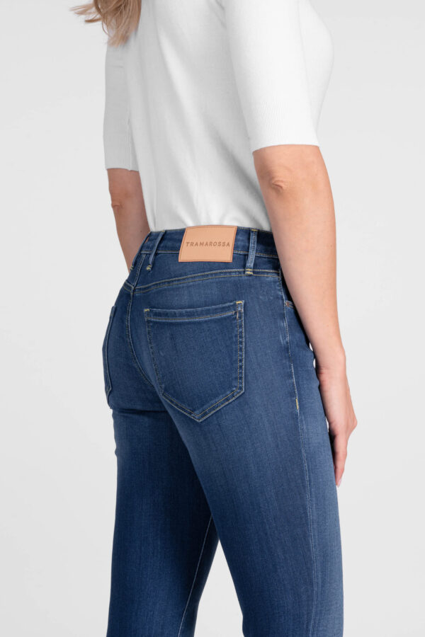 Sartoria Tramarossa JEANS BIANCA CAPRI SKINNY IN DENIM STRETCH BLU MEDIO Grande vendita