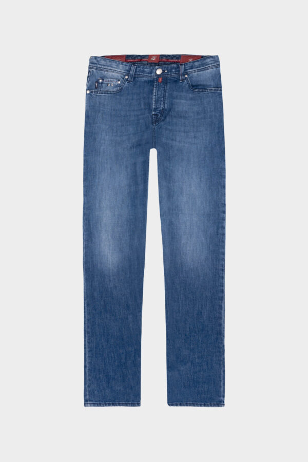 Sartoria Tramarossa JEANS MICHELANGELO ZIP REGULAR IN DENIM BLU MEDIO Acquista Ora