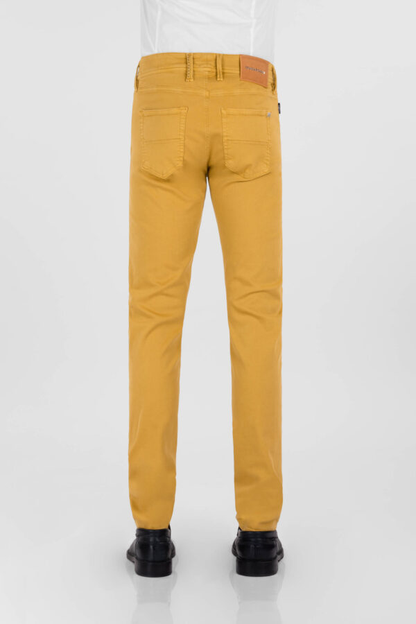 Sartoria Tramarossa PANTALONE LEONARDO ZIP SS SLIM IN GABARDINA DI COTONE STRETCH GIALLO Sostegno trimestrale