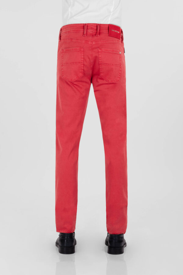 Sartoria Tramarossa PANTALONE LEONARDO ZIP SS SLIM IN GABARDINA DI COTONE STRETCH ROSSO Fino al 55% di sconto