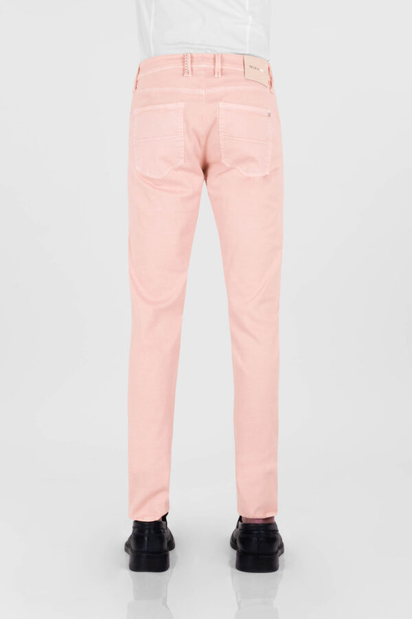 Sartoria Tramarossa PANTALONE LEONARDO ZIP SS SLIM IN GABARDINA DI COTONE STRETCH ROSA Discount Store per i nuovi prodotti
