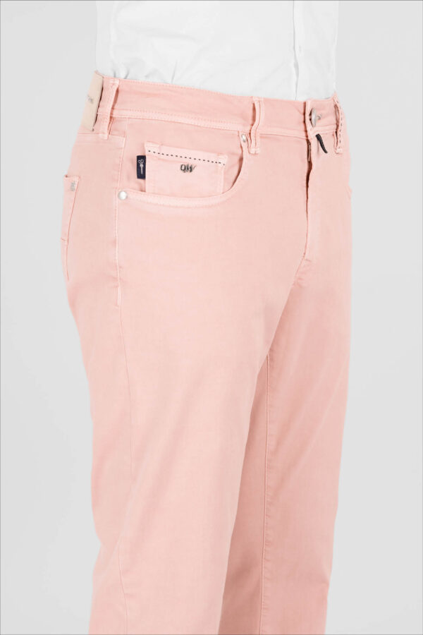Sartoria Tramarossa PANTALONE LEONARDO ZIP SS SLIM IN GABARDINA DI COTONE STRETCH ROSA Discount Store per i nuovi prodotti