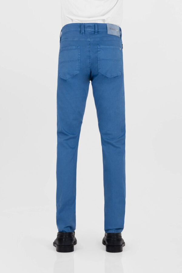 Sartoria Tramarossa PANTALONE LEONARDO ZIP SS SLIM IN GABARDINA DI COTONE STRETCH BLU MEDIO Super sconto