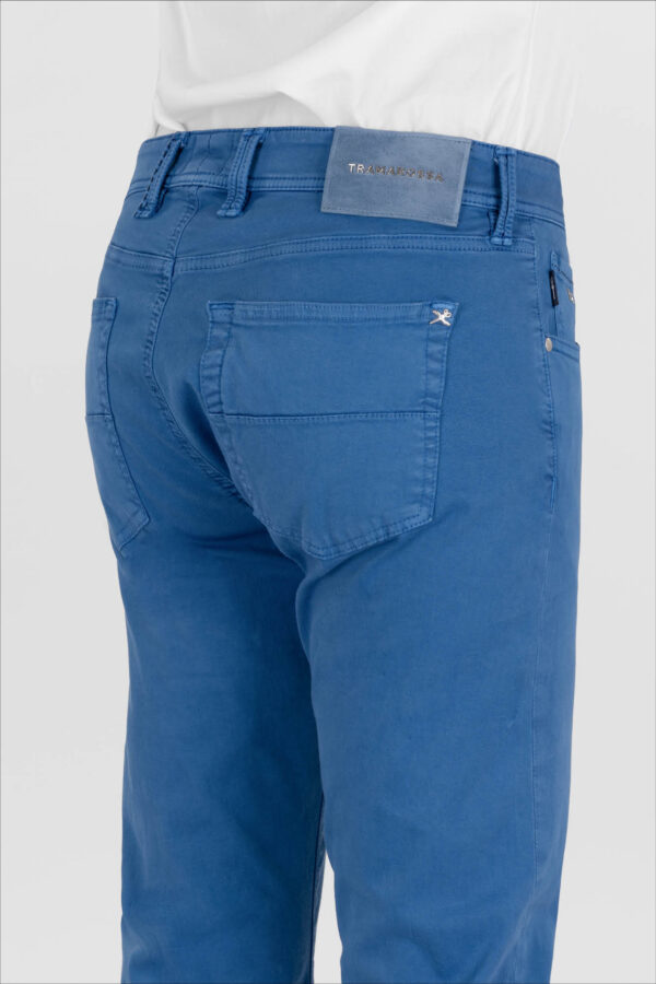 Sartoria Tramarossa PANTALONE LEONARDO ZIP SS SLIM IN GABARDINA DI COTONE STRETCH BLU MEDIO Super sconto