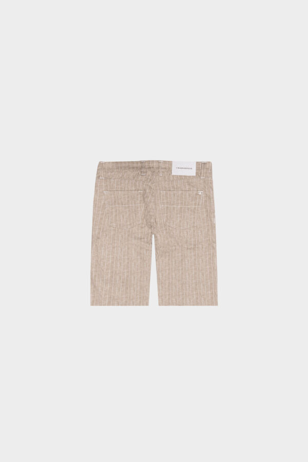 Sartoria Tramarossa PANTALONE ASCANIO CORTO IN DENIM STAMPATO BEIGE In vendita