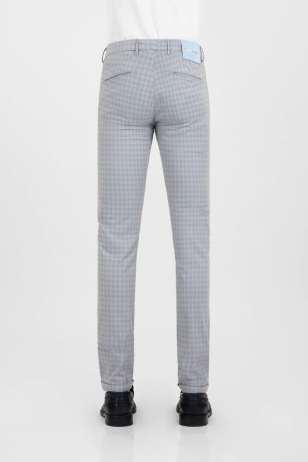 Sartoria Tramarossa PANTALONE LUIS SLIM IN GABARDINA LEGGERA DI COTONE CON STAMPA ESTERNA STRETCH GRIGIO Sconti questo mese