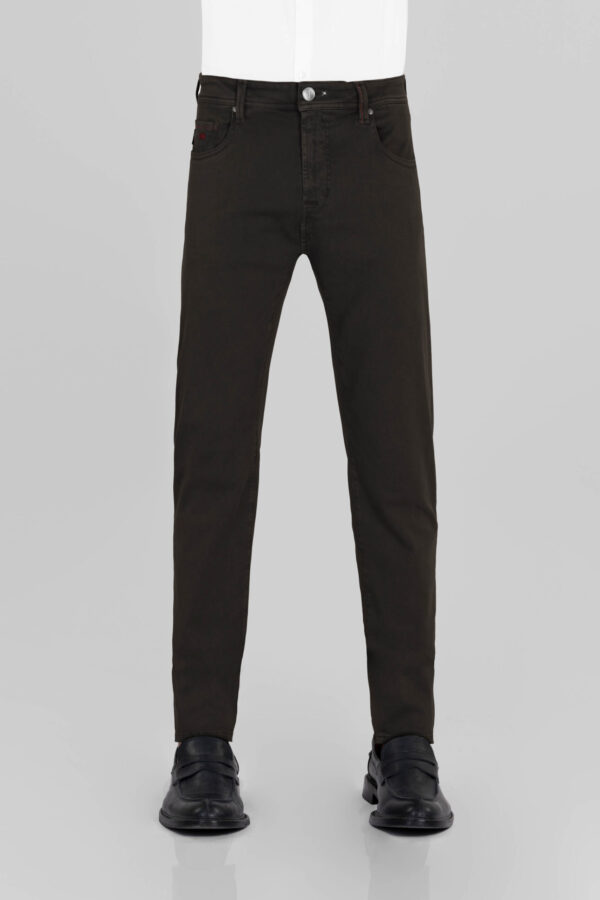 Sartoria Tramarossa PANTALONE LEONARDO ZIP SS SLIM IN GABARDINA LEGGERA STRETCH MARRONE Italy