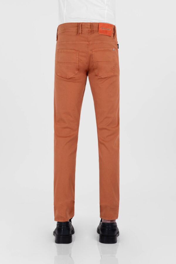 Sartoria Tramarossa PANTALONE LEONARDO ZIP SS SLIM IN GABARDINA DI COTONE STRETCH ARANCIONE Italia