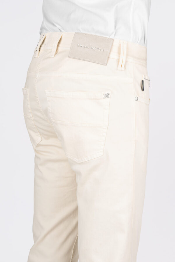 Sartoria Tramarossa PANTALONE LEONARDO ZIP SS SLIM IN GABARDINA DI COTONE STRETCH BEIGE In Linea