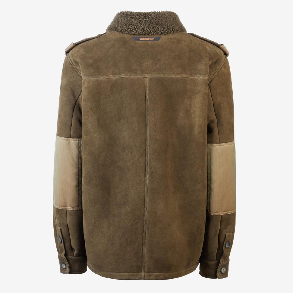 Sease Explorer Shearling: Giacca in montone - Bronzo Oliva Sottocosto