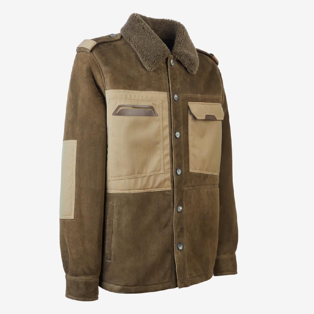 Sease Explorer Shearling: Giacca in montone - Bronzo Oliva Sottocosto