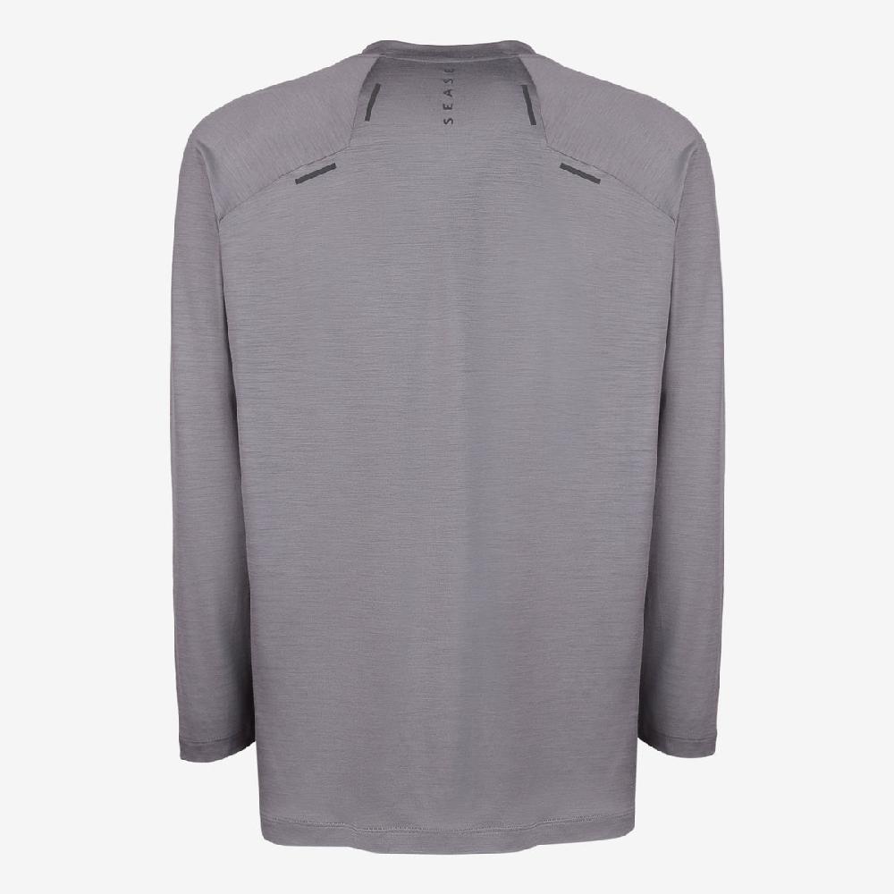 Sease T-shirt Ls: maniche lunghe lana merino - Piombo Qualità
