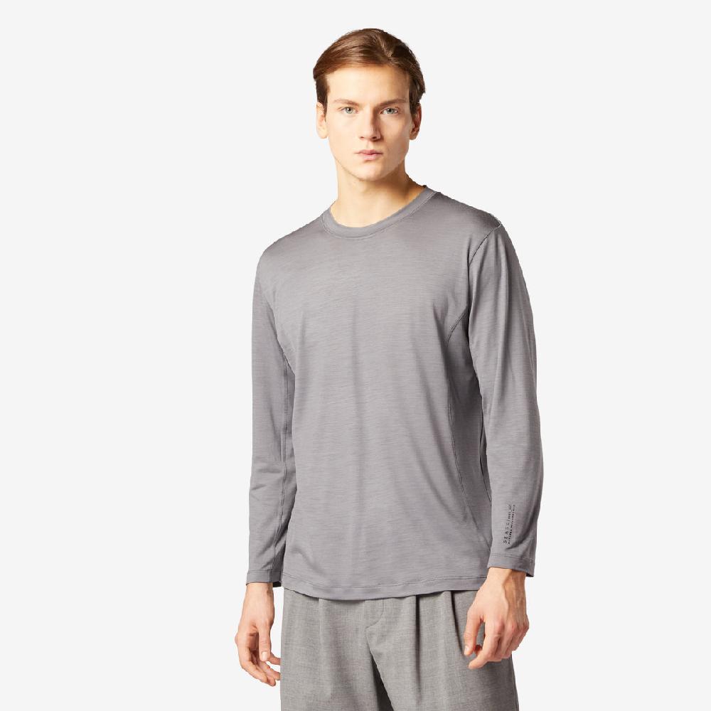Sease T-shirt Ls: maniche lunghe lana merino - Piombo Qualità