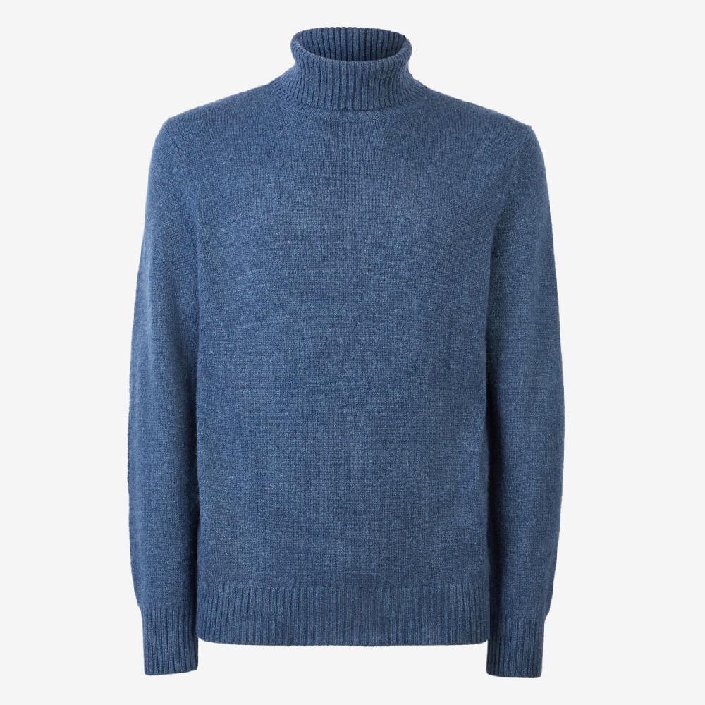 Sease Maglione in cashmere a collo alto - Blu Mid Sottocosto