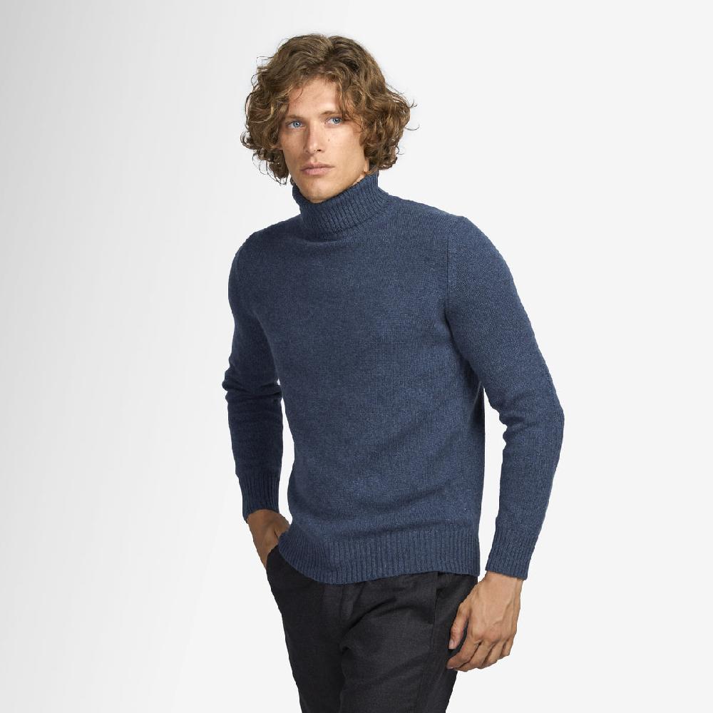 Sease Maglione in cashmere a collo alto - Blu Mid Sottocosto