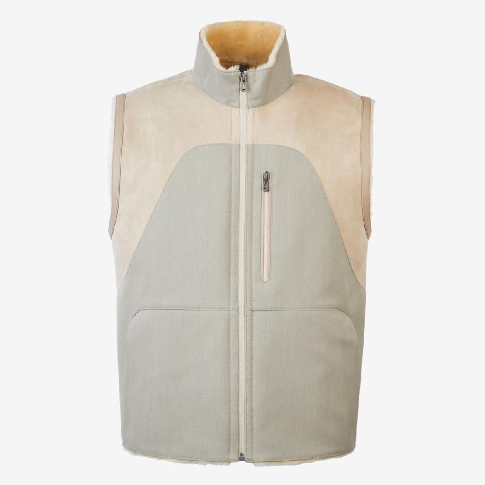 Sease Gilet in montone V-8 - Driftwood Italy