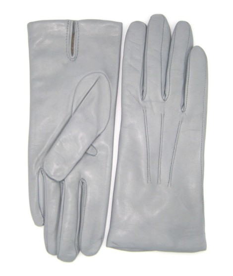Sermoneta Gloves Guanto in Capretto 2bt con 3 cordoni fod. cashmere Grigio Perla Soddisfazione Garantita