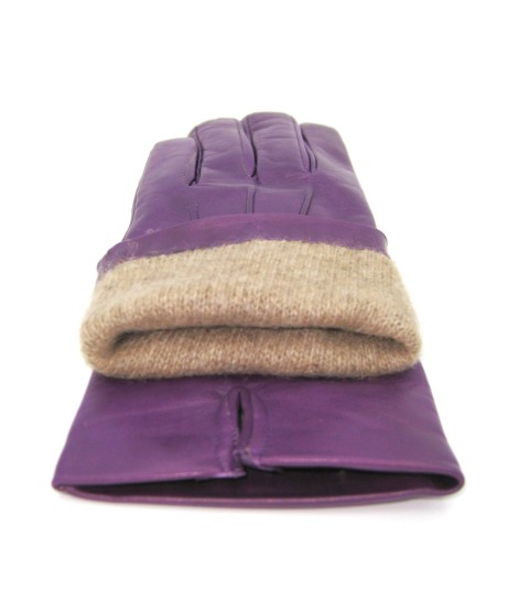 Sermoneta Gloves Guanto in Capretto 2bt con 3 cordoni fod. cashmere Viola Acquista Ora