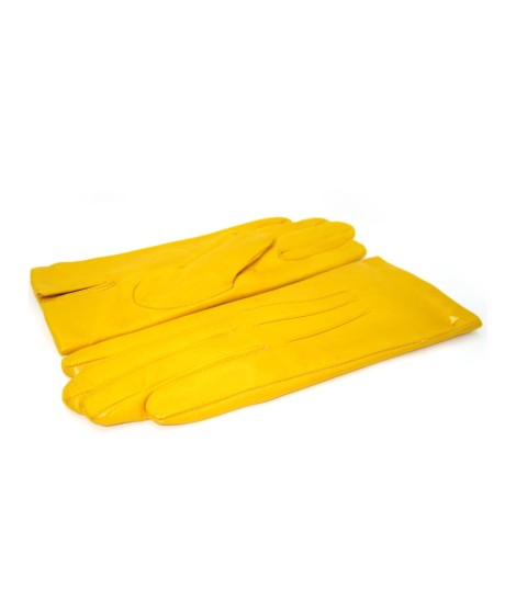 Sermoneta Gloves Guanto in Capretto 2bt con 3 cordoni fod. cashmere Giallo Affare Del Giorno