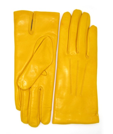 Sermoneta Gloves Guanto in Capretto 2bt con 3 cordoni fod. cashmere Giallo Affare Del Giorno